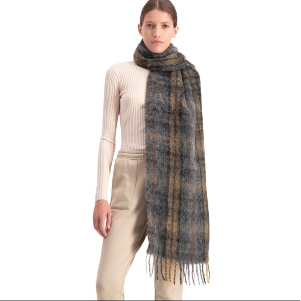 Holzweiler Fresia Check Wool / Mohair Blend Oversized Scarf